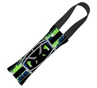 Casque de football pour chien Motif rayures Noir/vert fluo