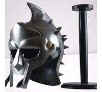 Casque de gladiateur grec avec support maximus decimus méridiens armure décoration maison bureau meilleur cadeau