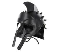 Casque de gladiateur viking médiéval en acier noir - Casque spartiate grec, chevalier, guerrier, LARP, croisé, gladiateur, jeu de rôle