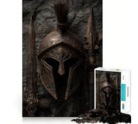Casque de Guerrier Antique et Armes Puzzle de 1000 pièces pour Adolescents Jeu de mémoire Amusant Composants Robustes et faciles à Transporter (50x75cm)