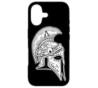 Casque de Guerrier d'Achille Spartan Mythologie Grecque Blackwork Coque pour iPhone 17
