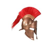 Casque de Guerrier Grec Réplique pour GN Casque d'Armure Fête d'Halloween Reconstitution Historique Moyen-âge Cosplay Cuivre Acier
