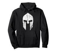 Casque de Guerrier Sparta Soldats Gladiator Leonidas Sweat à Capuche, Unisexe pour Adultes, Noir, S