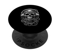 Casque de Guitare Gothique avec tête de Mort pour Hommes, Femmes, Enfants PopSockets PopGrip Adhésif