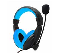 Casque de jeu 3,5 mm Casque Gamer Casque de jeu stéréo basse profonde avec micro pour ordinateur PC XBOX PS4, bleu