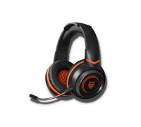 Casque de jeu avec câble de 2,1 m en noir, serre-tête réglable, avec microphone