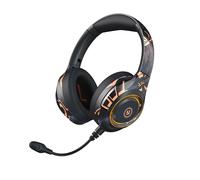 Casque de jeu avec casque Bluetooth sans fil léger Microphone antibruit Casque supra-auriculaire à basses profondes, noir