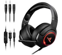 Casque De Jeu Avec Microphone Et Lumière Led, Entrée 3.5 Mm (Pour Pc, Ps4, Xbox One, Nintendo Switch Et Plus)