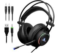 Casque De Jeu Avec Microphone Et Lumière Led, Entrée 3.5 Mm (Pour Pc, Ps4, Xbox One, Nintendo Switch Et Plus)