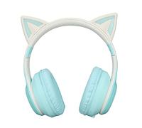 Casque de Jeu Bluetooth Cat Ear Casque Pliable sans Fil avec Lumière LED (Vert)