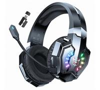 Casque de jeu e-sport ONIKUMA B15 tri-mode Bluetooth, 2,4 GHz et filaire avec éclairage RGB et microphone HD