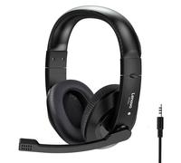 Casque de jeu filaire 40 mm dynamique 3,5 mm réduction du bruit sur l'oreille avec micro pour téléphone portable, noir