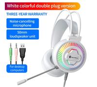 Casque de jeu filaire avec Microphone, écouteurs stéréo, son Surround, oreilles de chat rose, blanc, pour Gamer, PS4, PC, ordinateur portable