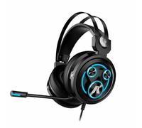Casque de jeu filaire avec son vibrant 7.1 Port USB 3,5 mm Casque de musique pour PC E-Sport XBox PS4, Bleu