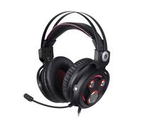 Casque de jeu filaire avec son vibrant 7.1 Port USB 3,5 mm Casque de musique pour PC E-Sport XBox PS4, Rouge
