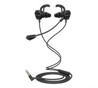 Casque de jeu filaire intra-auriculaire avec microphone omnidirectionnel et micro omnidirectionnel direct pour une parole naturelle (noir)
