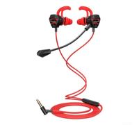 Casque de jeu filaire intra-auriculaire avec microphone omnidirectionnel et micro omnidirectionnel direct pour une parole naturelle (rouge)