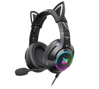 Casque de Jeu Filaire - RNCYN - K9 - Oreilles de Chat - RVB - Noir