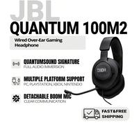 Casque de jeu filaire supra-auriculaire JBL Quantum 100M2 avec signature JBL QuantumSOUND et prise jack 3,5 mm, compatibilité multiplateforme, micro amovible, option muet, noir -Suppression adaptative