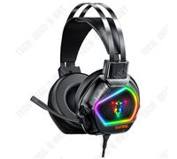 Casque de jeu filaire USB - TD® - Réduction du bruit - Rétro-éclairage RGB - Microphone avancé