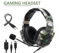 Casque De Jeu Filaire Vert, Écouteurs Stéréo, Son Surround, Camouflage, Avec Lumière Led, Pour Ps4, Pc, Xbox One, 1 Pièce