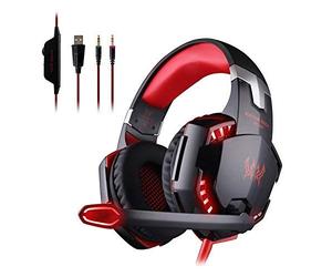 Casque de jeu G2000 3.5mm Stéréo LED Éclairage Over-Ear Headphone Headband Headband avec micro pour PC Jeu sur ordinateur avec suppression du bruit et contrôle du volume