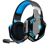Casque de Jeu G2000 Amélioré pour, PC, Casque sans Fil avec 7.1 Bass Surround, Micro Antibruit à Faible Latence, Lumière LED - Bleu