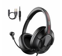 Casque de jeu Gamer Casque filaire stéréo 3,5 mm avec microphone antibruit pour PC/PS4/Xbox One/Nintendo Switc, Noir