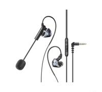 Casque de jeu intra-auriculaire avec micro, réduction du bruit, câble de | Matériau TPE, câble de 1,2 m, pour HiFi Deep pour basses, microphone à réduction du bruit, crochet d'oreille sécurisé pour