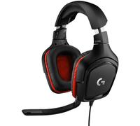 Casque de jeu Logitech G332 - Micro-casque - circum-aural - filaire - jack 3,5mm - noir, rouge
