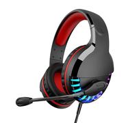 Casque de jeu lumineux coloré casque 3,5 mm stéréo écouteur avec microphone pour XBox PS4 Gamer ordinateur portable PC tablette, noir