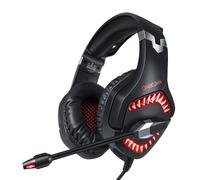 Casque de jeu PS4 Casque Bass 3D Surround Stereo Gamer Headset avec micro pour PS4 Laptop Phone Xbox,Black & Red