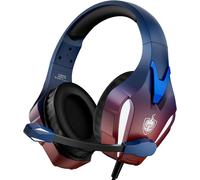 Casque de jeu PS4 pour Xbox One, PS5, PC, H-9 Casque de jeu filaire avec contour de basses, casque de jeu supra-auriculaire avec micro, interface de 3,5 mm (bleu éclatant¿