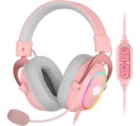 Casque de jeu rétroéclairé filaire 7.1 son Surround multi-formes - Redragon H510 Zeus-X RGB - Rose