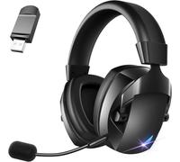 Casque de Jeu Sans Fil 2,4 GHz Bluetooth avec Micro Antibruit Amovible et Flexible, Son Stéréo 3D, Noir