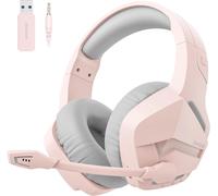 Casque De Jeu Sans Fil Avec 2,4 Ghz Pour Ps5, Ps4, Pc, Ns, Joueurs Fps, 120 Heures + Bluetooth 5.3 Casque De Jeu Avec Microphone Antibruit, Casque De 50 Mm Pour Ordinateur Portable - Rose