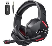 Casque De Jeu Sans Fil Avec 2,4 Ghz Pour Ps5, Ps4, Pc, Ns, Joueurs Fps, 120 Heures + Bluetooth 5.3 Casque De Jeu Avec Microphone Antibruit, Casque De 50 Mm Pour Ordinateur Portable - Rouge