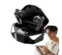 Casque de jeu sans fil avec microphone sans fil, écouteurs avec microphone intégré, annulation active du bruit, faible latence de 65 ms, écouteurs pour
