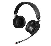 Casque de Jeu sans Fil, Casque Bluetooth Rétro étanche avec Microphone, Bandeau Confortable, écouteurs Supra-Auriculaires pour PC, Réunion, Musique
