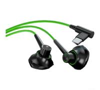 Casque de jeu semi-intra-auriculaire filaire avec micro pour positionnement sonore Battle Royale Réduction du bruit pour Clear Type C Plus 3,5 mm Vert émeraude (A)
