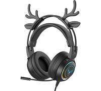Casque de jeu stéréo pour PS4 PC Xbox One PS5 Manette Casque supra-auriculaire avec microphone et lumière LED antibruit Son surround