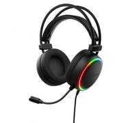 Casque de jeu USB avec microphone, Virtual 7.1, RGB, pilote de 50 mm, noir | Casque de jeu supra-auriculaire pour PC avec USB, microphone ENC, Virtual 7.1, pilotes de 50 mm, éclairage RVB et câble de