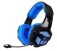 Casque de jeu USB SADES SA806 Stéréo 3.5mm avec micro pour PC PS4 Mac (bleu noir)