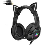 Casque de jeu virtuel filaire 3.5mm, écouteurs lumineux RGB, antibruit, avec Microphone, pour Gamer sur ordinateur portable
