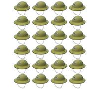 Casque de l'armée pour adultes - Casques de l'armée en plastique vert avec badge Union Jack - Accessoire de déguisement pour homme et femme