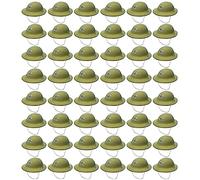 Casque de l'armée pour adultes - Casques de l'armée en plastique vert avec badge Union Jack - Accessoire de déguisement pour homme et femme