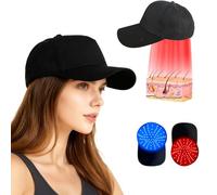 Casque de Luminothérapie Rouge et Bleu avec Massage Vibratoire, 120 LEDs 470nm/660nm/850nm Lumière Infrarouge pour le Bien-être Capillaire, avec Puce Haute Efficacité 3-en-1, Bouton Unique 5 Modes