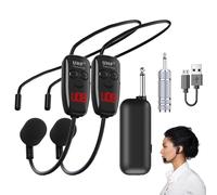 Casque De Microphone Sans Fil - Usé Rechargeable Avec Émetteur Et Récepteur | Sound Clair, Bruit Bas, Longue Portée | Wirelesss Headsets Pour Parler, Enseigner Et Fitness