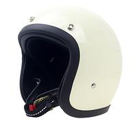 Casque De Moto 3/4 Ouvert, Approuvé Par Le DOT/ECE Casque 3/4 Avec Boutons-Pression En Métal Pour Visière Supplémentaire, Casque De Moto Ouvert Vintage Léger Pour Hommes Et Femmes,Blanc,M