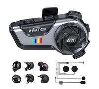 Casque de moto Bluetooth CVC&DSP réduction du bruit Haut-parleur doux / Hard Mic / 1000 mAh Réponse automatique/appel musique Casque Bluetooth IPX6 étanche pour tous les casques